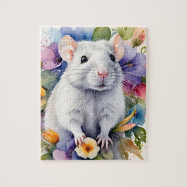 Puzzle Retrato de familia de mascotas de ratón rata blanc