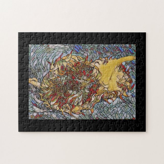 Puzzle Retrato de flor de vidrio manchado (Horizontal)