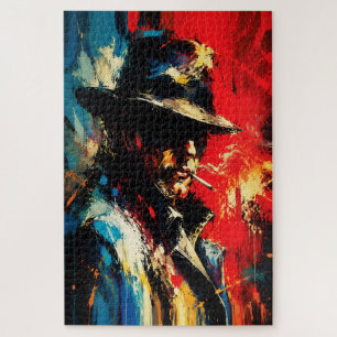 Puzzle Retrato de gánster Pintura abstracta Estilo vintag
