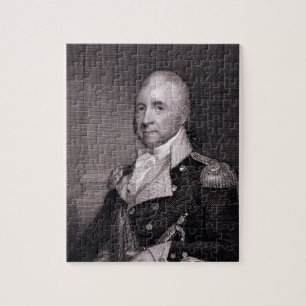 Puzzle Retrato de general importante Juan Brooks, grabado