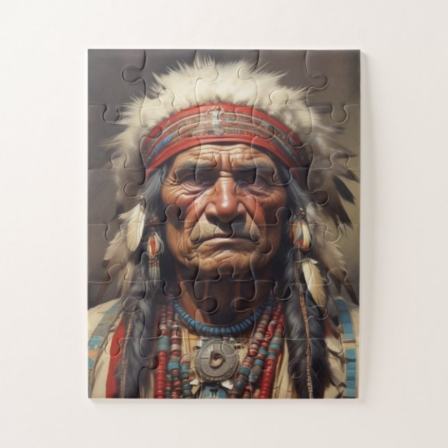 Puzzle Retrato de Geronimo Jefe de la India (Vertical)