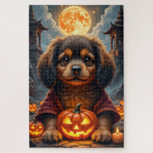 Puzzle Retrato de Halloween del Templo Embrujado del Span