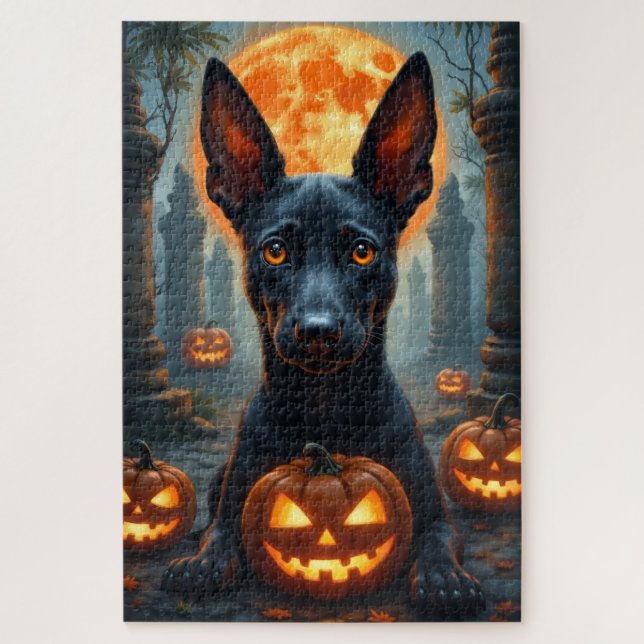 Puzzle retrato de Halloween del Thai Ridgeback Templo Emb (Vertical)