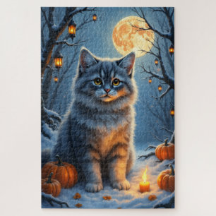 Puzzle Retrato de Halloween encantado de gato siberiano A