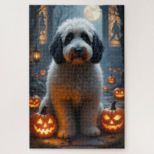 Puzzle Retrato de Halloween gótico de Old English Sheepdo