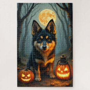 Puzzle Retrato de Halloween Nórdico de Lundehund Noruego