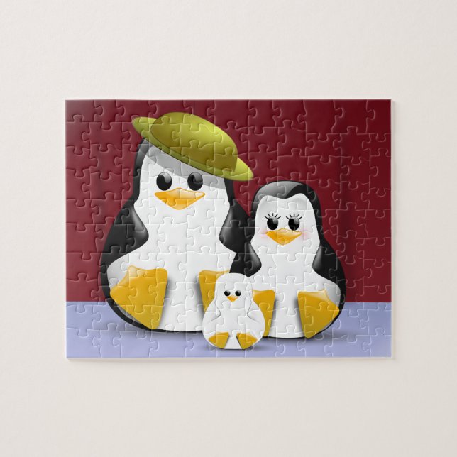 Puzzle Retrato de la familia de los pingüinos (Horizontal)