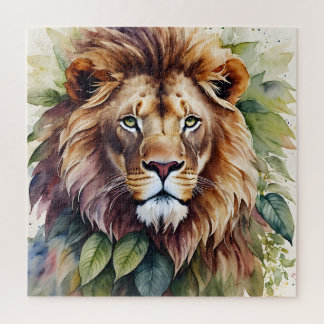 Puzzle Retrato de Lion Mane Acuarela Botánica