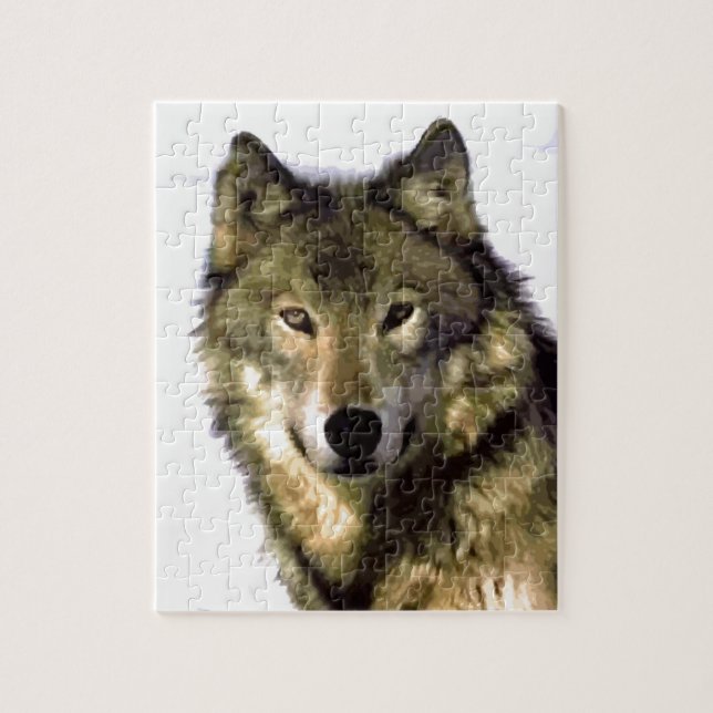 Puzzle Retrato de lobo Animales salvajes (Vertical)