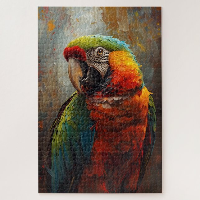 Puzzle Retrato de loro artístico - Pintura de aceite vibr (Vertical)