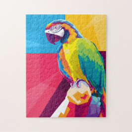 Puzzle Retrato de loro de arte pop colorido