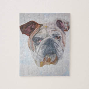 Puzzle Retrato de Mascota artístico Bulldog americano