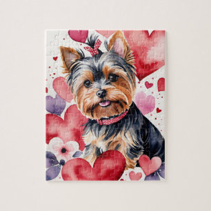 Puzzle Retrato de mascota de perro Yorkie Acuarela San Va