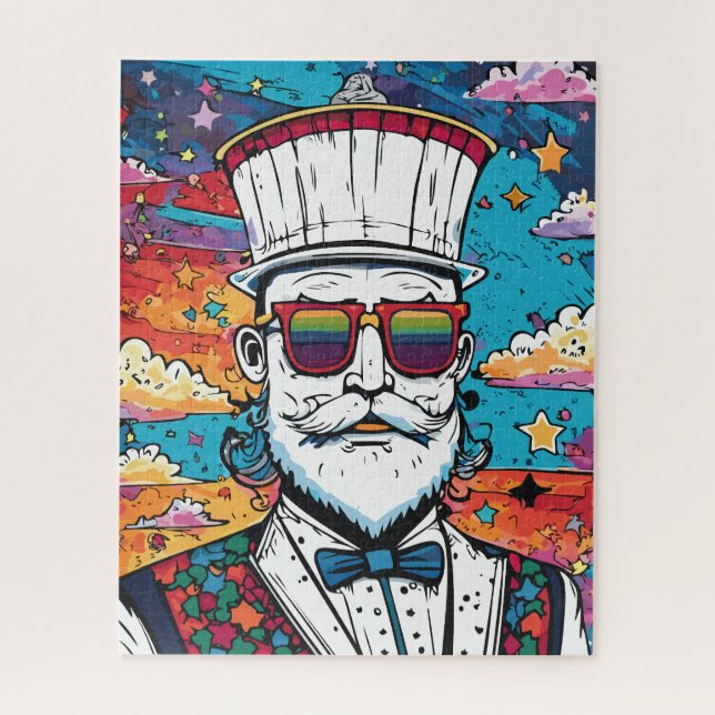 Puzzle Retrato de moda masculino con barba (Vertical)