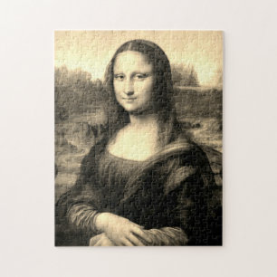 Puzzle Retrato de Mona Lisa   Sepia Brown