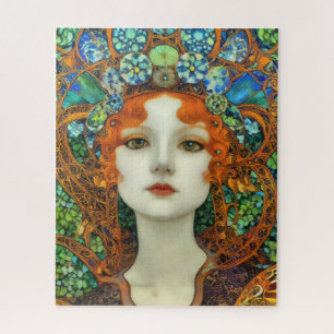 Puzzle Retrato de mujer hermosa con estilo de vidrio manc