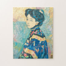 Retrato de mujer japonesa (por Fujishima Takeji)