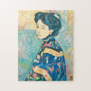 Puzzle Retrato de mujer japonesa (por Fujishima Takeji)