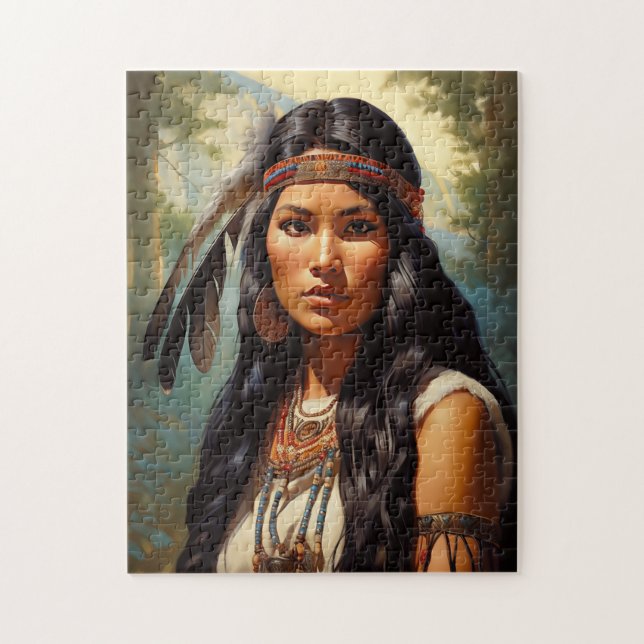 Puzzle Retrato de mujer nativa americana (Vertical)