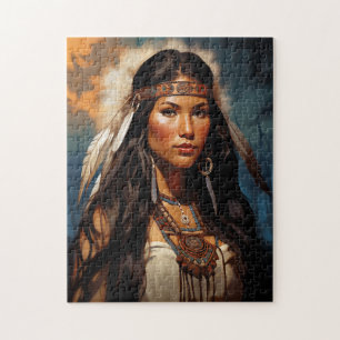 Puzzle Retrato de mujer nativa americana