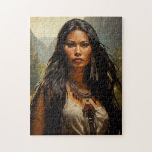 Puzzle Retrato de mujer nativa americana