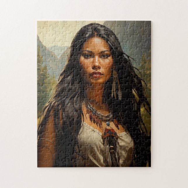 Puzzle Retrato de mujer nativa americana (Vertical)