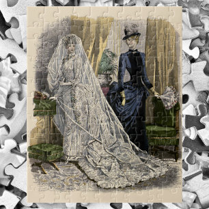 Puzzle Retrato de novia de boda vintage, novia victoriana
