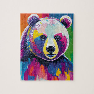 Puzzle Retrato de oso colorido
