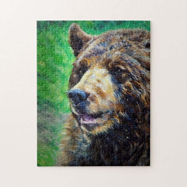 Puzzle Retrato de oso negro Pastel (Vertical)