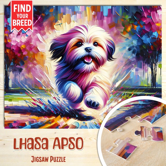 Puzzle Retrato de perro apso de Lhasa Perro impreso de ar (Subido por el creador)