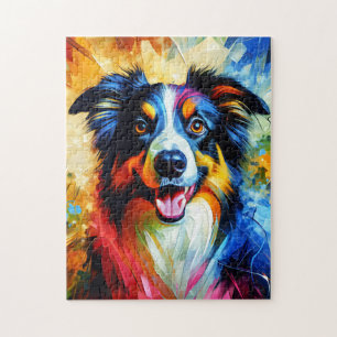 Puzzle Retrato de perro Border Collie Impresión de arte a