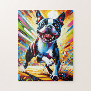 Puzzle Retrato de perro Boston Terrier Impresión de arte