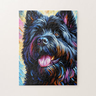 Puzzle Retrato de Perro Bouvier des Flandres Arte Acrílic