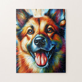 Puzzle Retrato de Perro Canaan Impresión de Arte Acrílico