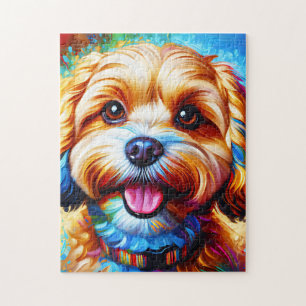 Puzzle Retrato de Perro Cavapoo Impresión de Arte Acrílic