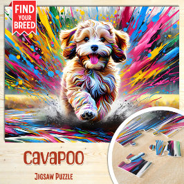 Puzzle Retrato de perro Cavapoo Impresión de arte acrílic