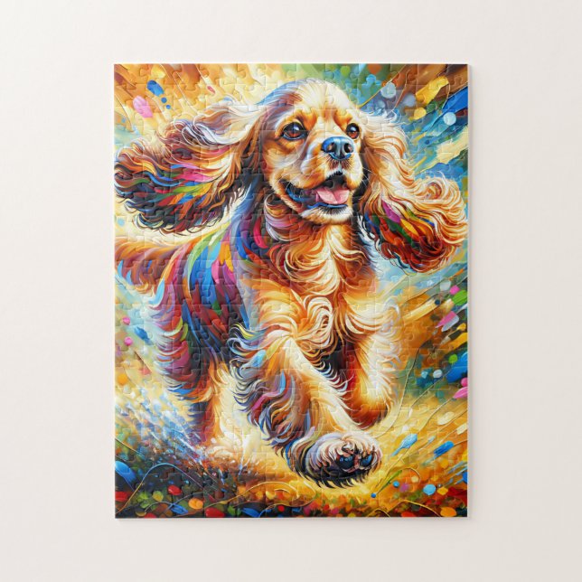 Puzzle Retrato de Perro Cocker Spaniel Impresión de Arte  (Vertical)
