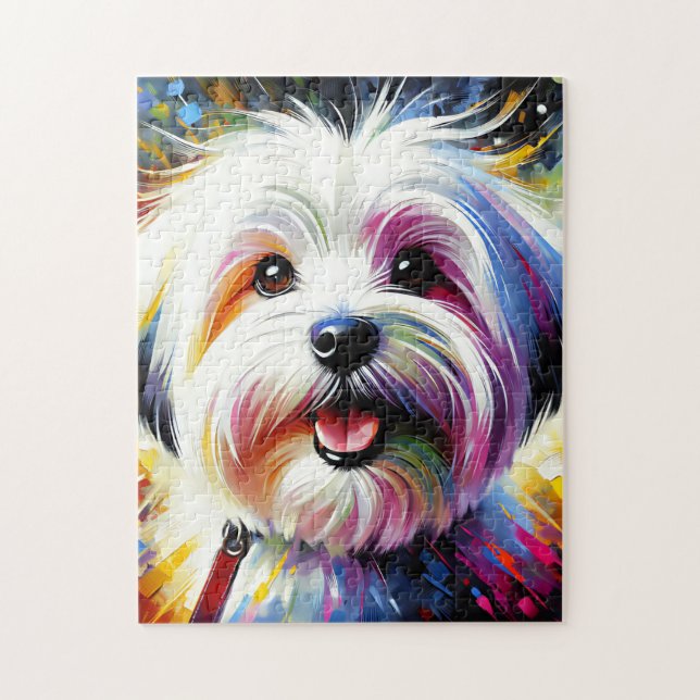 Puzzle Retrato de Perro Coton De Tulear Impresión de Arte (Vertical)