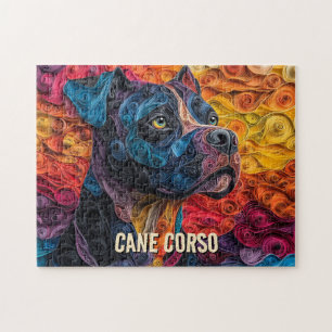 Puzzle Retrato de perro de arte de quilling en papel de C
