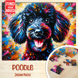 Puzzle Retrato de perro de caniche Arte acrílico Imprimir