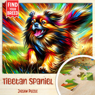 Puzzle Retrato de perro de España tibetano Perro de impre