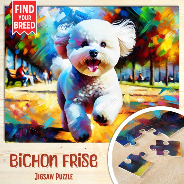 Puzzle Retrato de perro de fríjon de arte acrílico perro  (Subido por el creador)