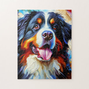 Puzzle Retrato de Perro de la Montaña de Berna Impresión