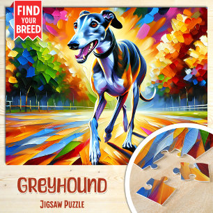 Puzzle Retrato de perro galgo Impresión de arte acrílico