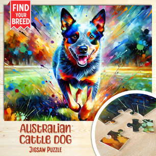 Puzzle Retrato de Perro Ganadero Australiano Impresión de