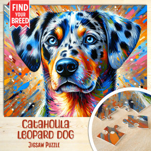 Puzzle Retrato de perro leopardo de Catahoula Impresión d