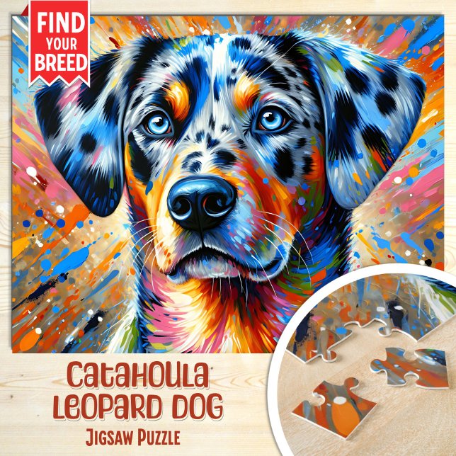 Puzzle Retrato de perro leopardo de Catahoula Impresión d (Subido por el creador)