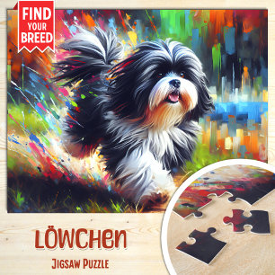 Puzzle Retrato de perro Lowchen Impresión de arte acrílic