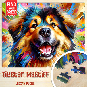 Puzzle Retrato de perro mastín tibetano Impresión de arte