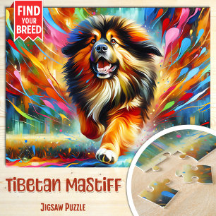 Puzzle Retrato de perro mastín tibetano Impresión de arte